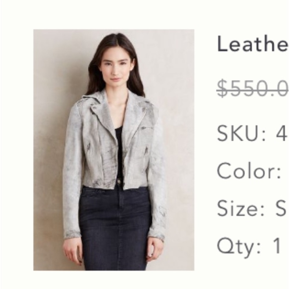 ANTHROPOLOGIE Leather Mini Jacket XS